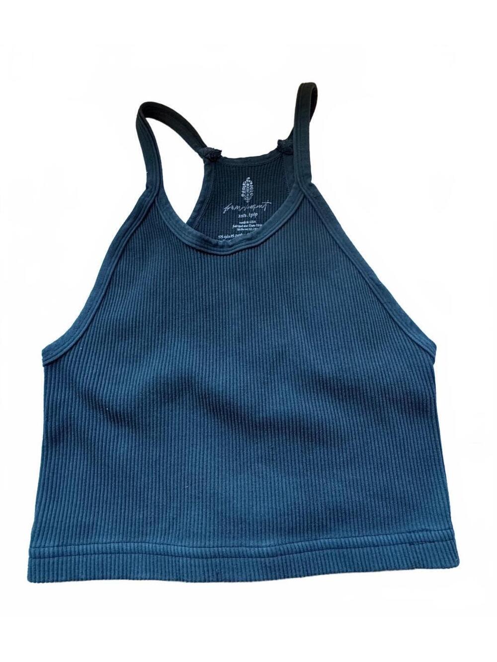 Free People Movement Ribbed Seamless Racerback Crop Tank Teal XS/S